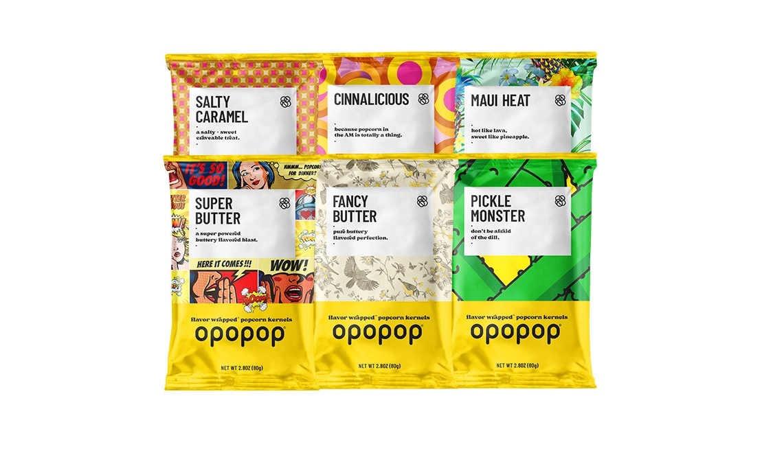 Opopop Variety Show Flavor-Wrapped Popcorn Kernels | 30A Olive Oil Co.